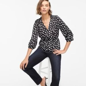 NWOT J. Crew Polka Dot Blouse
